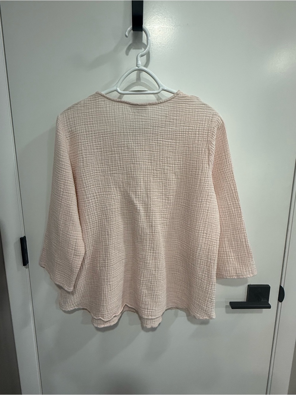 Pure Jill Women’s Pink Woven Cotton Gauze Blouse 3/4 Sleeve Large - Picture 2 of 4